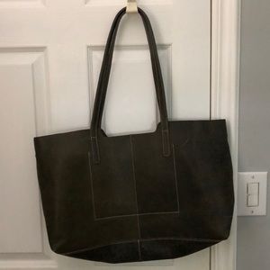 Leather tote bag